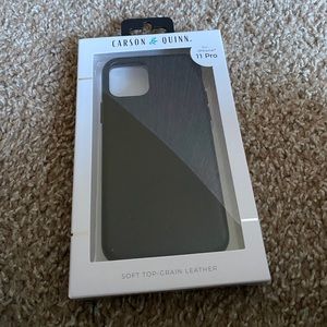 iPhone 11 Pro Phone Case - Black Leather